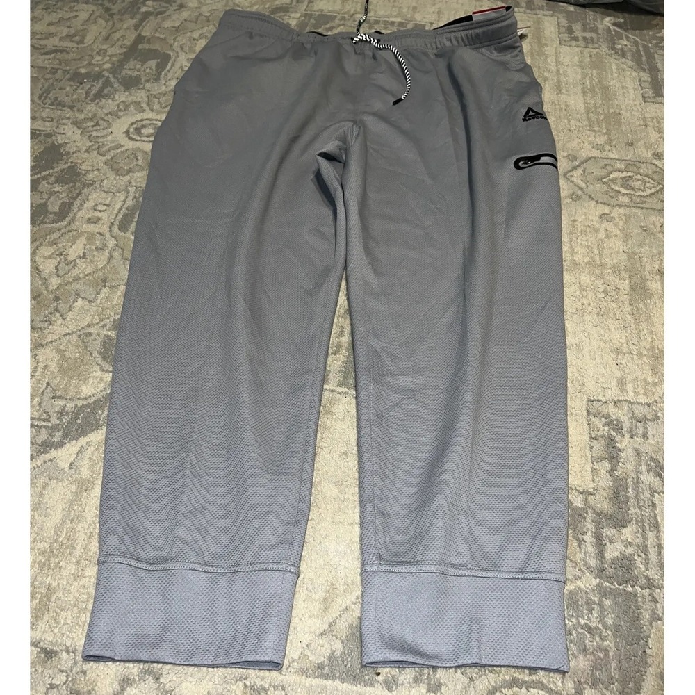 NEW Reebok‎ Men's Active mesh Jogger Pants Slim Fit gray Sweatpants sz 3XL